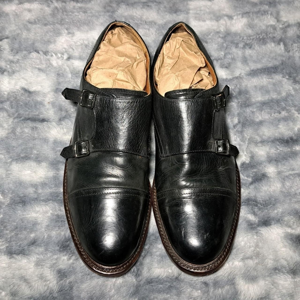 Frye Men's Black Leather Double Monk Strap Shoes Size 8.5D - Picture 2 of 8